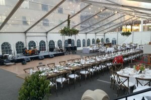 Outdoor tented wedding at the Columbus Club